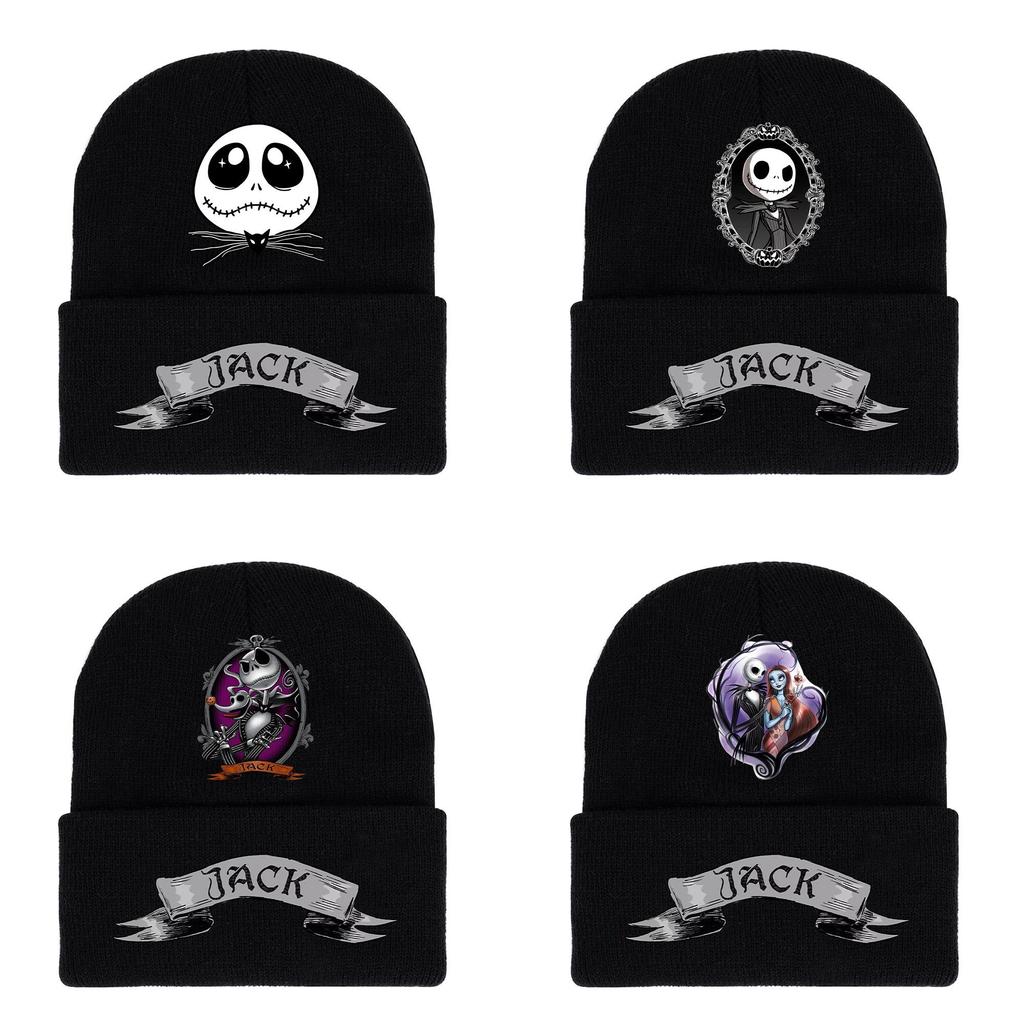 Jack Pumpkin Prince Knit Hat Colorful Halloween Print Unisex Winter Warm Cap