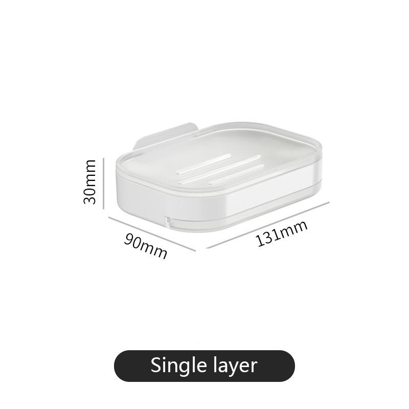 

Soap Hold Box No Punching Required Double Layer Wall Mounted Drainage Soap Toilet Bathroom Storage Rack Organizer Accessories