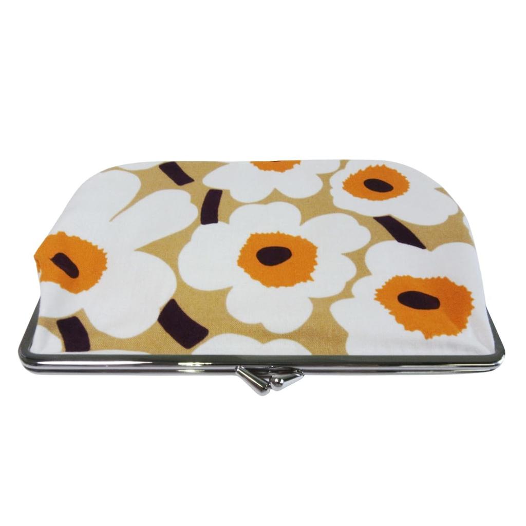 Marimekko Mini Unikko Puolikas Kukkaro Pouch (Caramel, Cream, and Warm Orange) - Women's AccessoryCosmetic Pouch