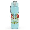 1PC Folk Floral Heart Garland 750ml Color Plastic Sports Water Bottle Leakproof Flip Straw Lid Suitable for Sports Office Home Use