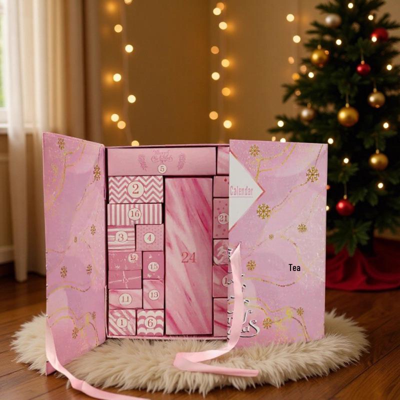 Kreativní skládací dárková krabička adventního kalendáře s dvojitými dvířky