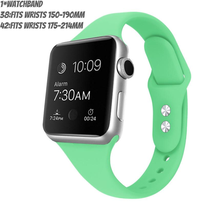 Apple Watch Band Slim Waist Silicone Strap Double Buckle Lightweight Fitness