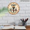 2D Flat, 1pc Round Aluminum Hanging Sign - USA 250th Anniversary 1776-2026 Vintage Metal Wall Art, Patriotic Liberty Torch & American Flag Design