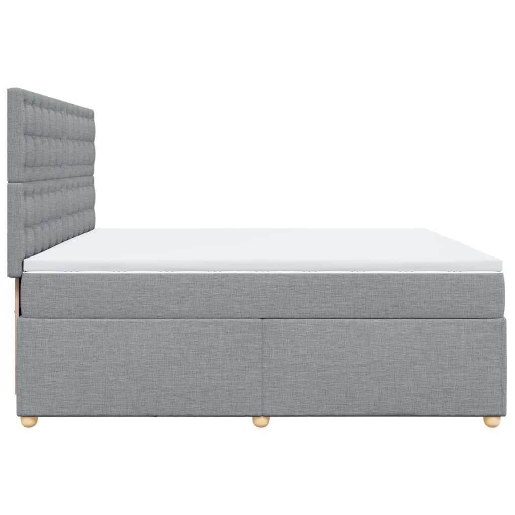 Vidaxl Letto Continentale Con Materasso, Grigio Chiaro, Tessuto 200X200 Cm