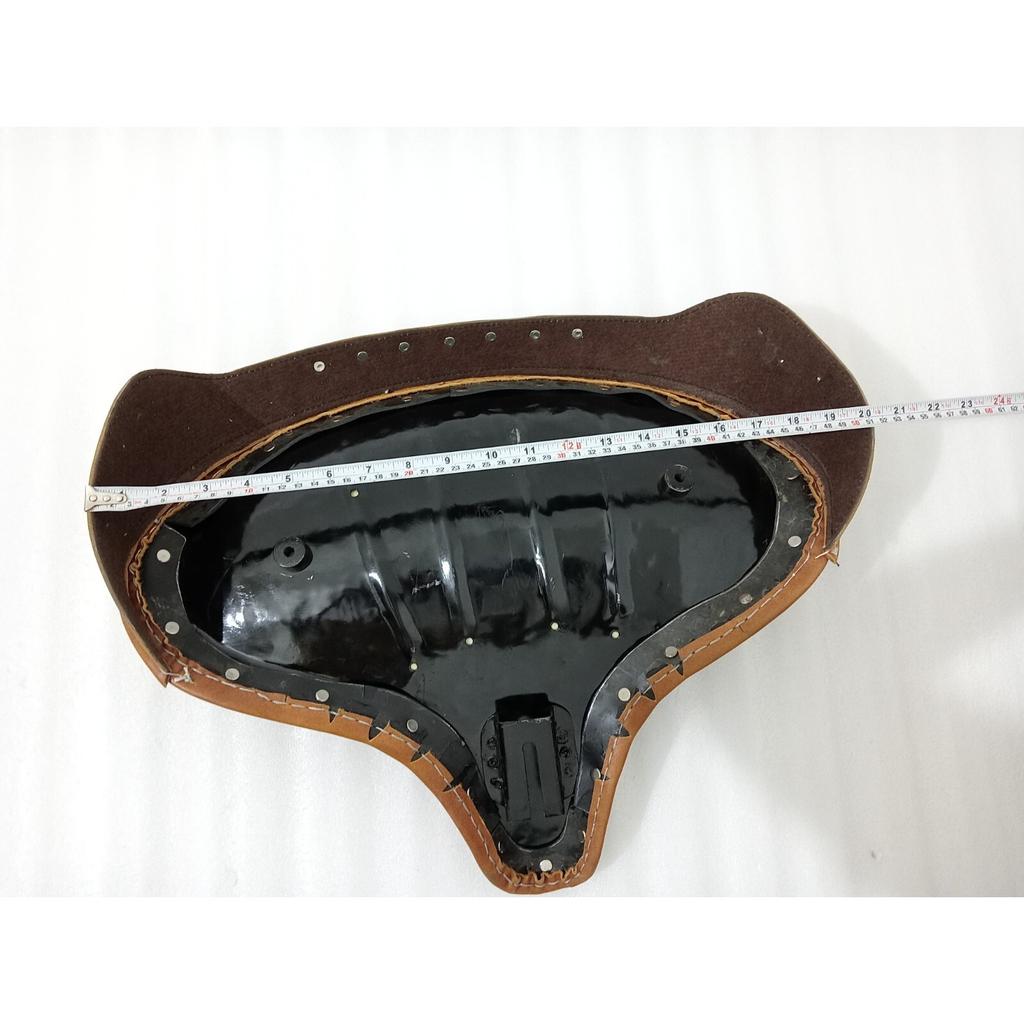 Solo Seat For Harley Brown Leather Skirt Knucklehead Panhead Shovel TC Bobber