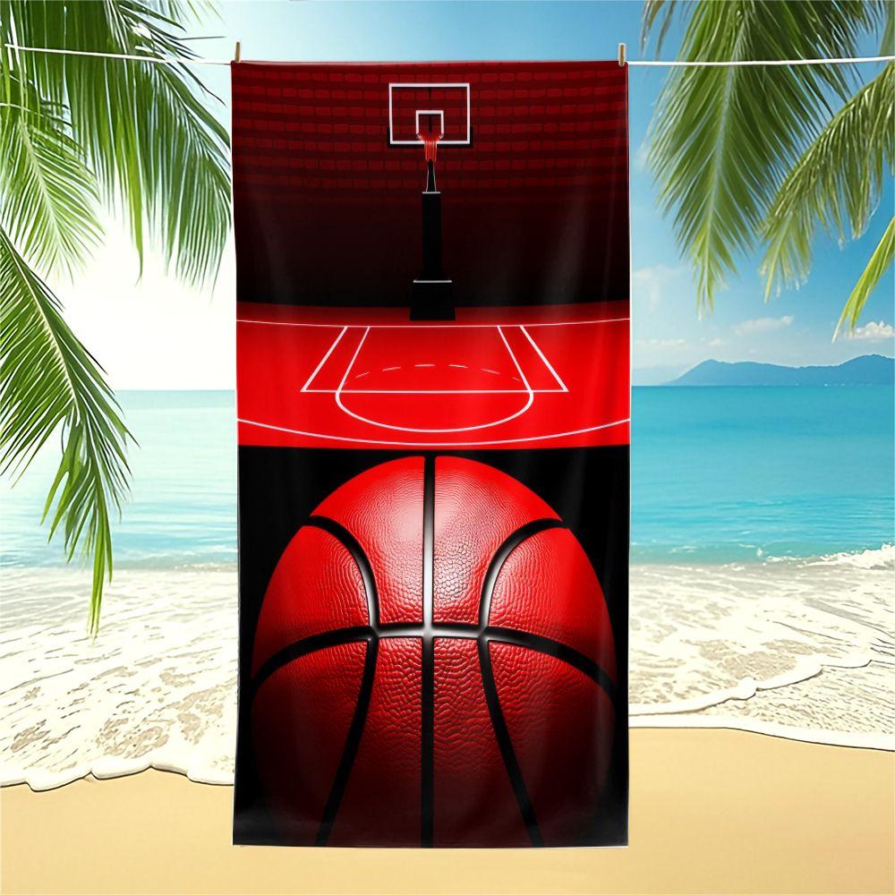 Basketball Print Beach Towel Digital Printed Bath Towel Quick Dry Sand Free Large Sports Pool Towel for Swimming Travel Gym