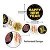 500 Counts Happy New Year Sticker Round Sealing Sticker for Christmas Card Letter Envelope Self-Adhesive Wrapping Labels
