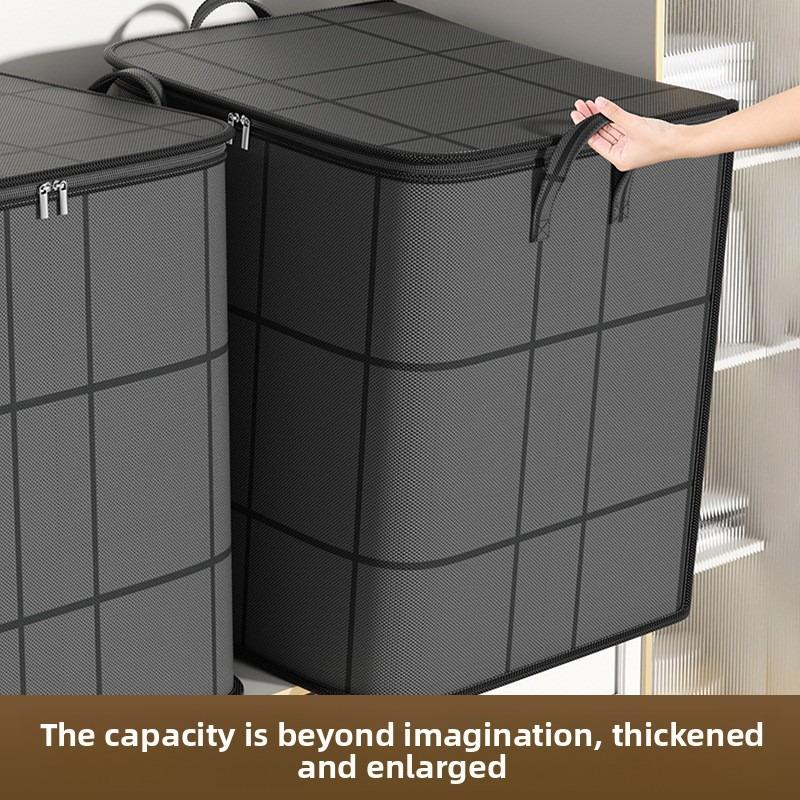 Thickened Large Capacity Storage Bag, Portable Wearable Organizer for Clothes Quilt Blanket, Foldable Closet Storage Box