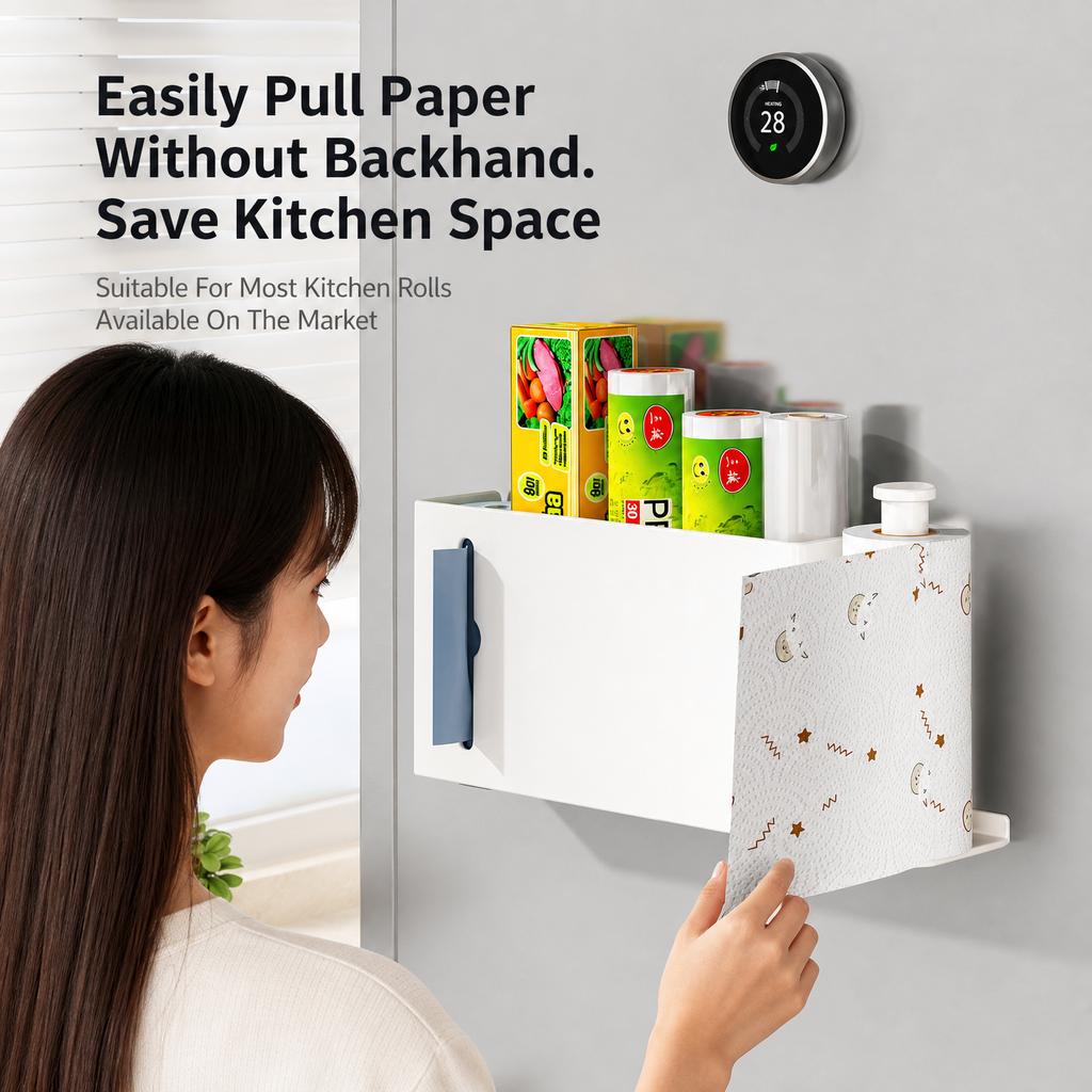 Kitchen Storage Rack Organizer Wall-Mounted Modern Minimalist Carbon Steel Under-Cabinet Rectangular