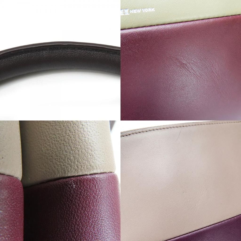 Used COACH Shoulder Bag 32503 Mini Borough Leather Mocha Bordeaux Series 2WAY