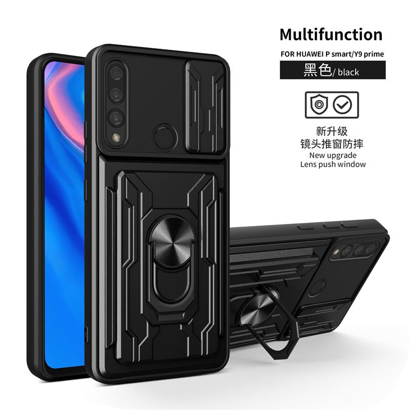

For Huawei Y9 Prime 2019 Case Car Metal Ring Stand Armor Phone Case For Huawei Y 9 Y9 Prime 6.59 Slide Camera Protect Back Cover For Y9 Prime 2019
