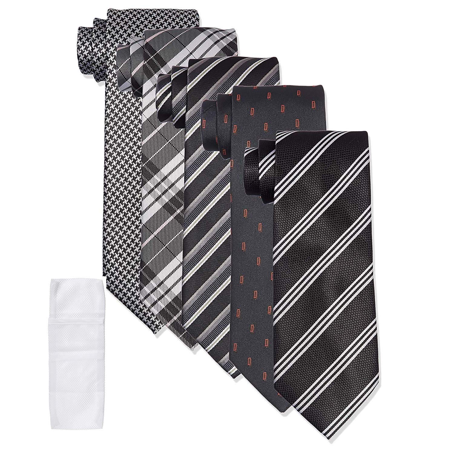 

[Код одежды 101] Мужской набор из 5 галстуков с мешком для стирки, Business Casual, Стирка, Полиэстер, Популярный узор, TIE-SET 021 Темные цвета