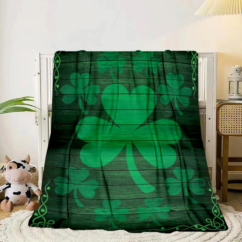Green Shamrock Celebration Blanket Flannel Blanket Throw Blanket Sofa Cover Blanket Soft Premium Blanket Picnic Blanket Tv Blanket Gifts