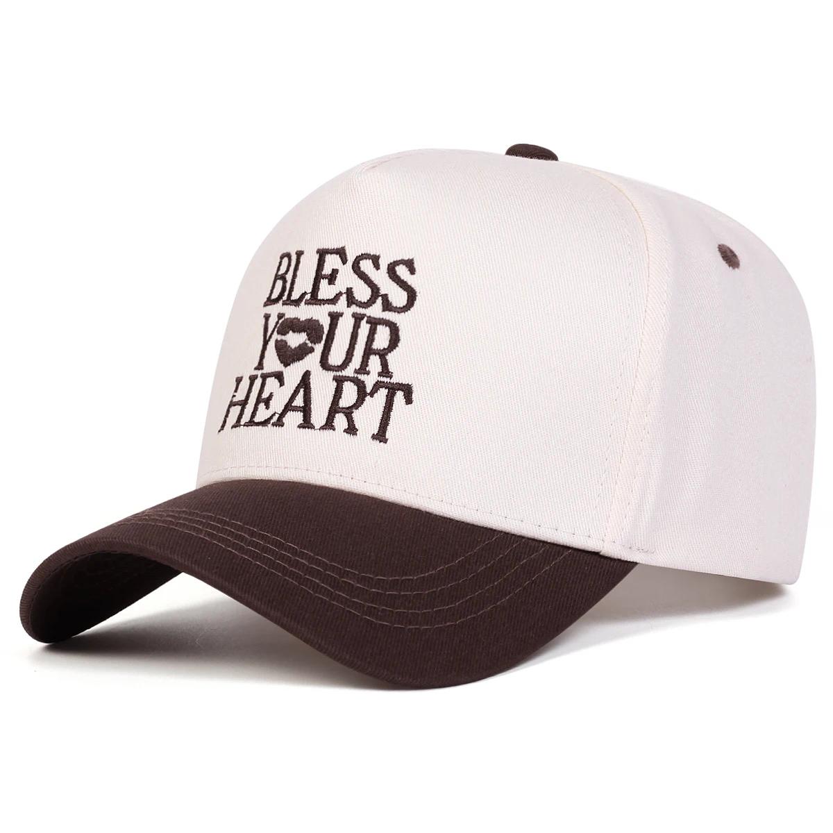 

Unisex Bless Your Heart Letter Embroidery Baseball Caps Spring Autumn Outdoor Adjustable Casual Hats Hip Hop Hat Sunscreen Hat