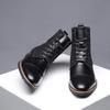 British Style Flat Designer Ankle Boots Vintage Casual Leather Outdoor Walking Motorcycle Boots Mens Antiskid Fall Chunky Boots