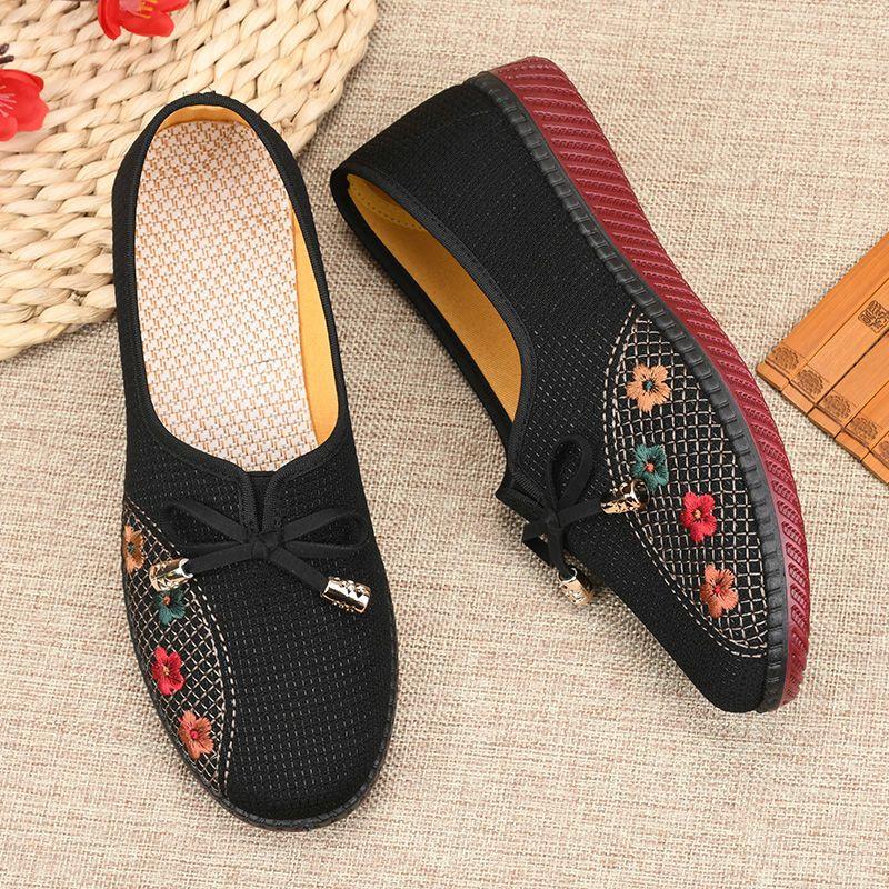 

Женская обувь, тканевые туфли в старом Пекине, летняя обувь для мам с мягкой подошвой, обувь среднего возраста 37 чёрный