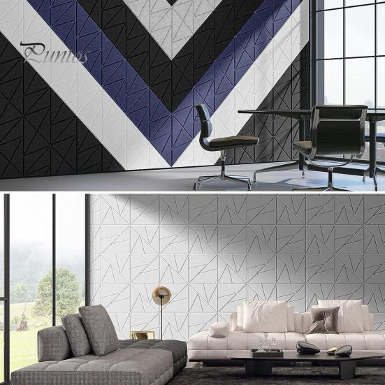 12Pcs Soundproof Wall Panel Self-Adhesive Sound Absorbing High Density Thick Acoustic Foam Panel Noise Reduction Wall Decoration Tile