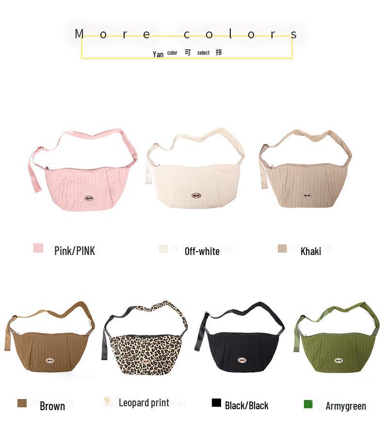 Korean Wrinkled Canvas Dumpling Bag - Versatile Large-Capacity Shoulder & Messenger Bag for Women
