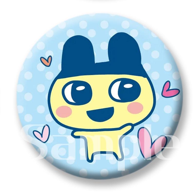 

Tamagotchi Electronic Pets Adorable Round Brooch Badge Refrigerator Magnets Key Ring Mirror 58mm Jewelry Accessories Kawaii Presents Brooch