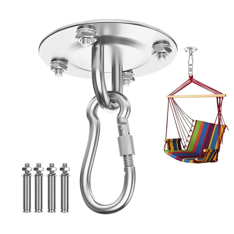 Rust Proof Stainless Steel Hammock Suspension Bracket Ceiling Hook 500LBS Load for Outdoor Patio Hammock Chair Hanging