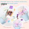 Personalized Candy Tube Ice Cream Cone Shaped Treat Bag for Kids, Triangle Fabric Holder Educational Encouragement Gift with Ribbon Bow Holiday,