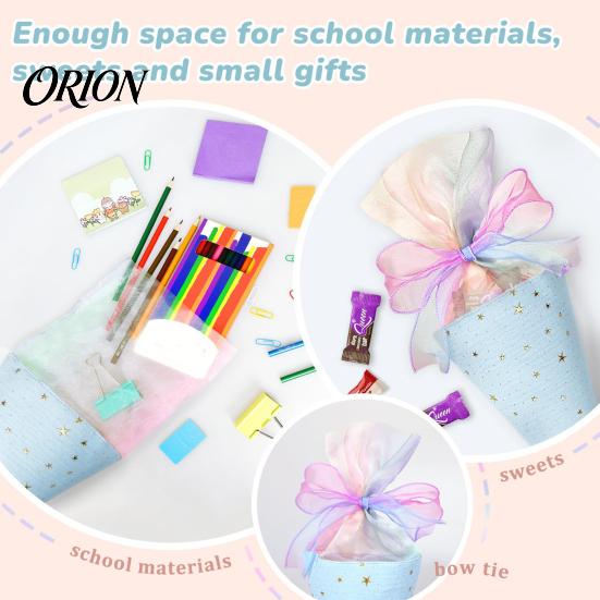 Personalized Candy Tube Ice Cream Cone Shaped Treat Bag for Kids, Triangle Fabric Holder Educational Encouragement Gift with Ribbon Bow Holiday,