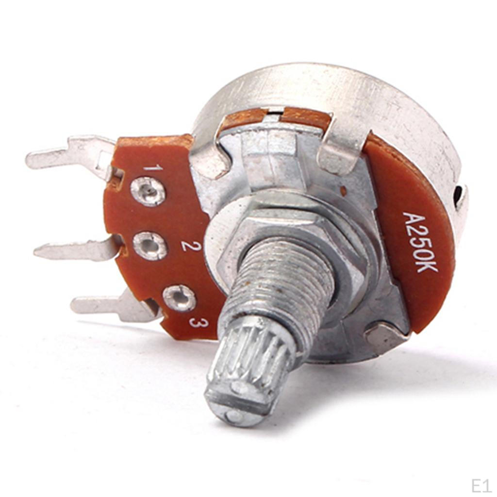 10 Pieces A250K Potentiometer Mini Guitar Push Pots 18mm Split Shaft for Electric Parts