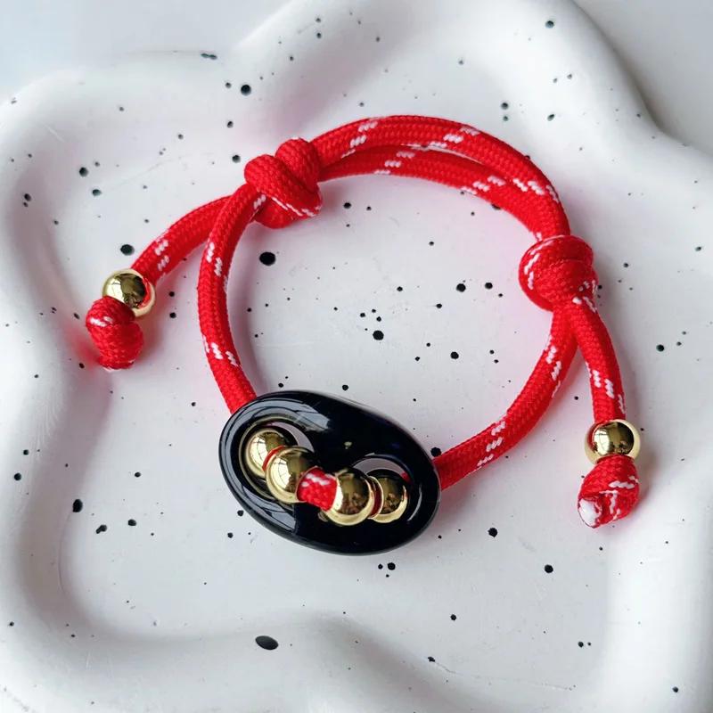Trendy MultiColor Pig Nose Colorful Beaded Woven Bracelet For Women Colorful Adjustable Hand Rope 1116 Fashion Jewelry