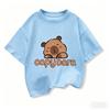 Capybara Print Cotton T Shirt For Kids Boy 312Years Anime Cute Capibara Shortsleeved Tees Tops Tshirt Y2k Girl Clothes