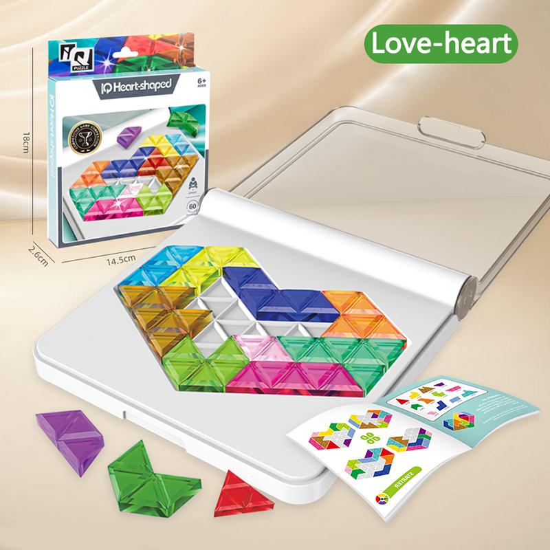 60 Levels Intellectual Puzzle Board Game Tangram Logical Thinking Challenge Travel Brain Game Children Education Montessori Toys