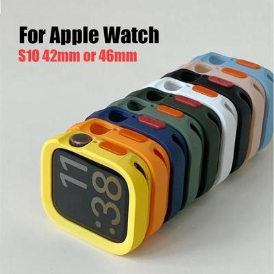 Stoßstange Weiche Silikonhülle Für Apple Watch 10 9 8 7 6 SE 5 Anti-Drop Mattes Cover Für iwatch 49mm 41mm 42mm 46mm 40mm 44mm 45 mm