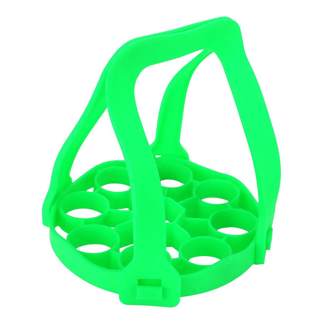 9dírový silikonový stojan na vejce v páře, protiopařovací, tlakový hrnec, popruh na tepelnou izolaci(Zelená )