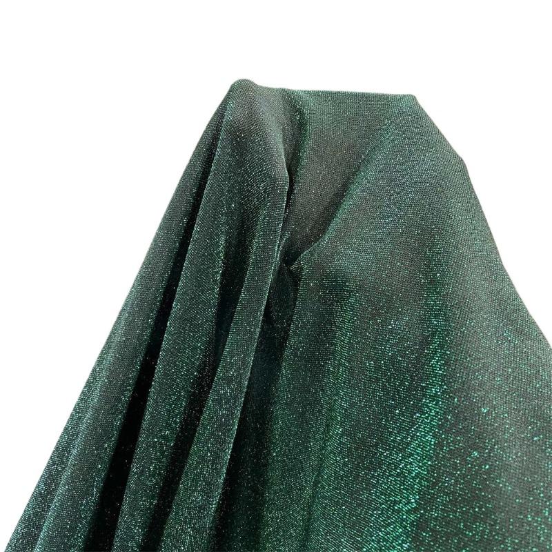 1meter Dark Green Color Bright Silk Fabric Peacock Green Color Star Sparkle Fabric for Halloween Christmas Decor