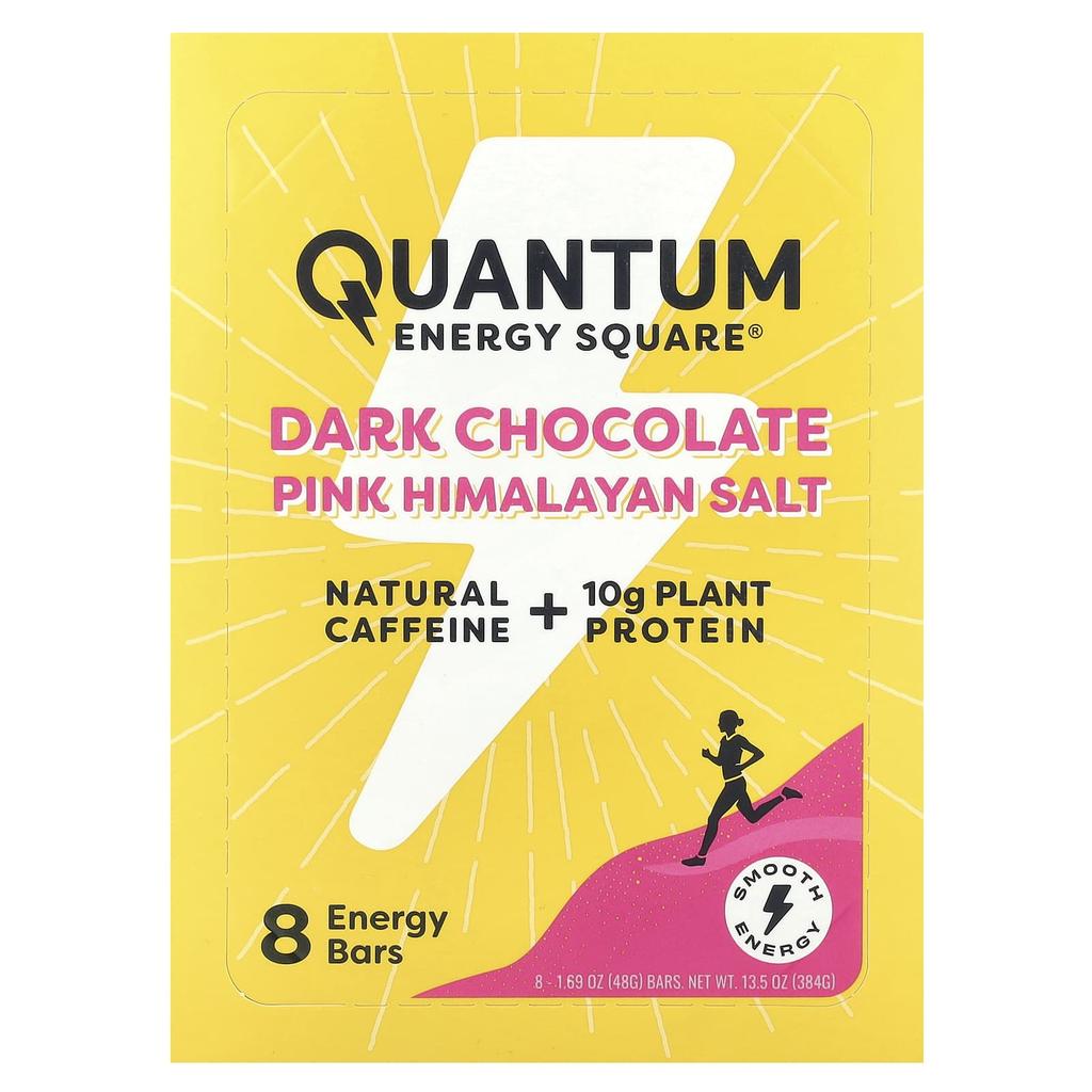 Dark Chocolate Himalayan Pink Salt Energy Bars, 8 Bars, 48G (1.69Oz) Each