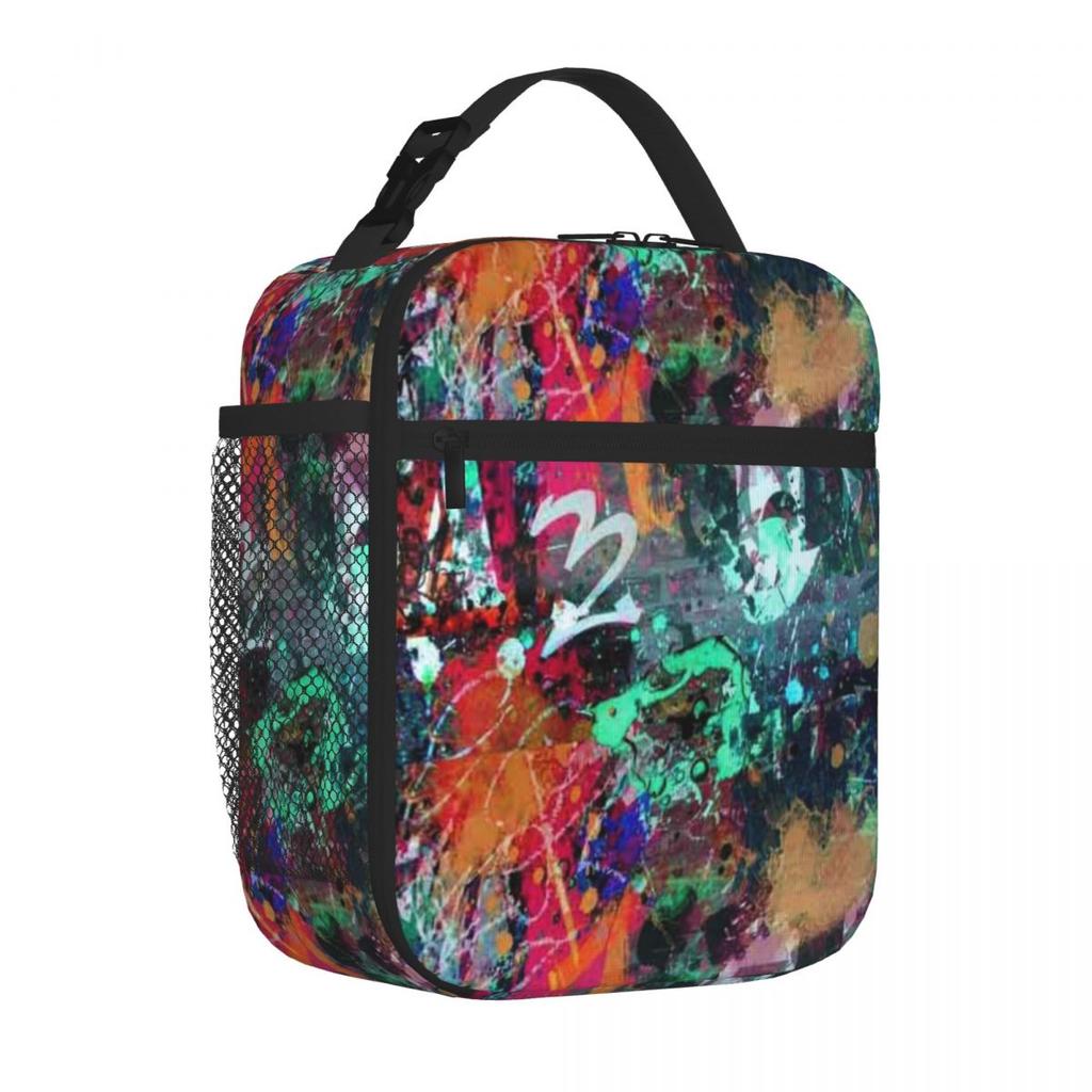 Bestselling Graffiti And Paint Splatter Matte Finish Food Tote Bag Baby Feeding Lunch Bag