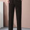 Corduroy Men Trousers Straight Thick Warm Autumn Winter Men Pants High Waist Men's Pants