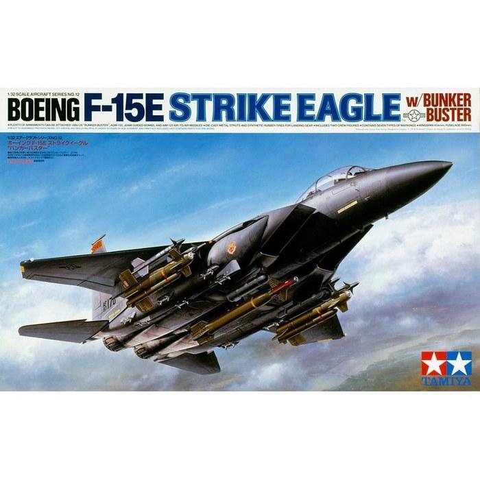 Tamiya 1/32 Aircraft Series No.12 F-15E Strike Eagle Bunker Buster Plastic Model 60312 Molded Color