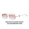 Fashion Unisex Square Frameless Sunglasses With Uv400 Protection For Outdoor Travel