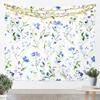 Butterfly Tapestry Glitter Diamonds Print Wall Art Luxury Elegant Blue Wall Hanging Blanket for Living Room Bedroom Home Decor