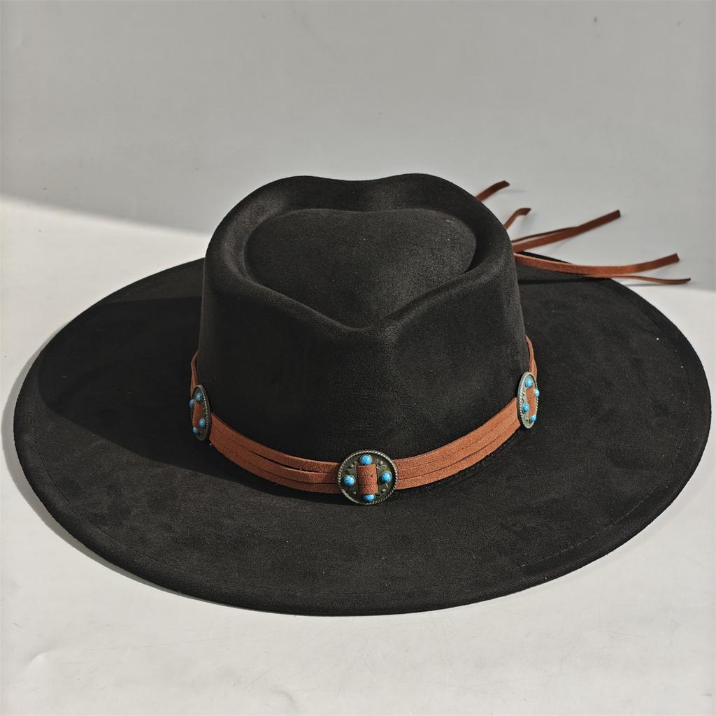 Rose Red Heart Top Vegan Suede Hat Turquoise Accessories Fedora Hat Men'S Women'S Felt Jazz Hat Classic Suede Chapeau Sombrero