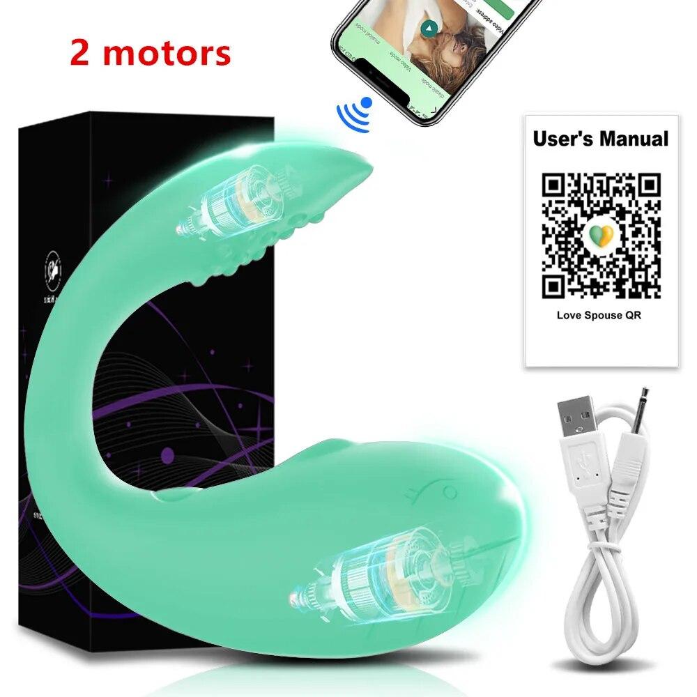 Powerful APP Bluetooth Vibrator for Women Panties with 2 Motors G Spot Dildo Massager Vibrating Love Egg Sex Toys for Adults