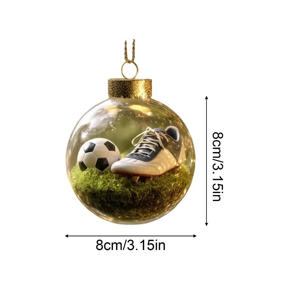 8cm Crystle Ball Pendant Plastic Transparent Christmas Ball Pendant Hanging Lightweight Sports Festival Ornament