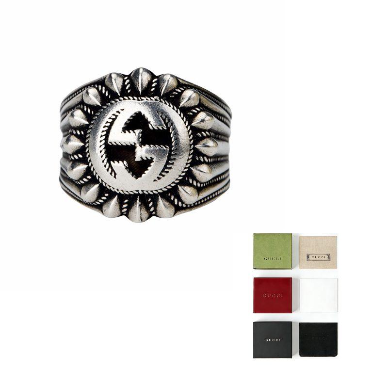 GUCCI Interlocking G Silver Signet Ring