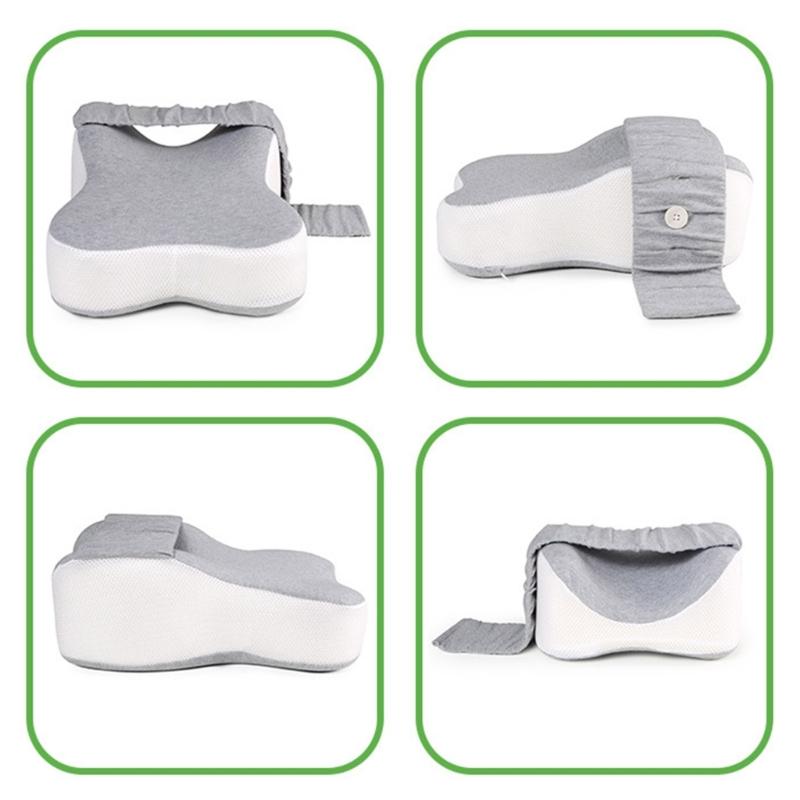 Orthopedic Knee Support Pillow Breathable Washable Cover Memory Foam Thigh Cushion for Resting and Side Sleeping