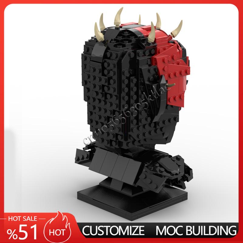 592Pcs Moc Star Battle A Great Looking Darth Maul Head Helmets Model Building Blocks Stacking Bricks Creative Kid Toy Gifts Diy