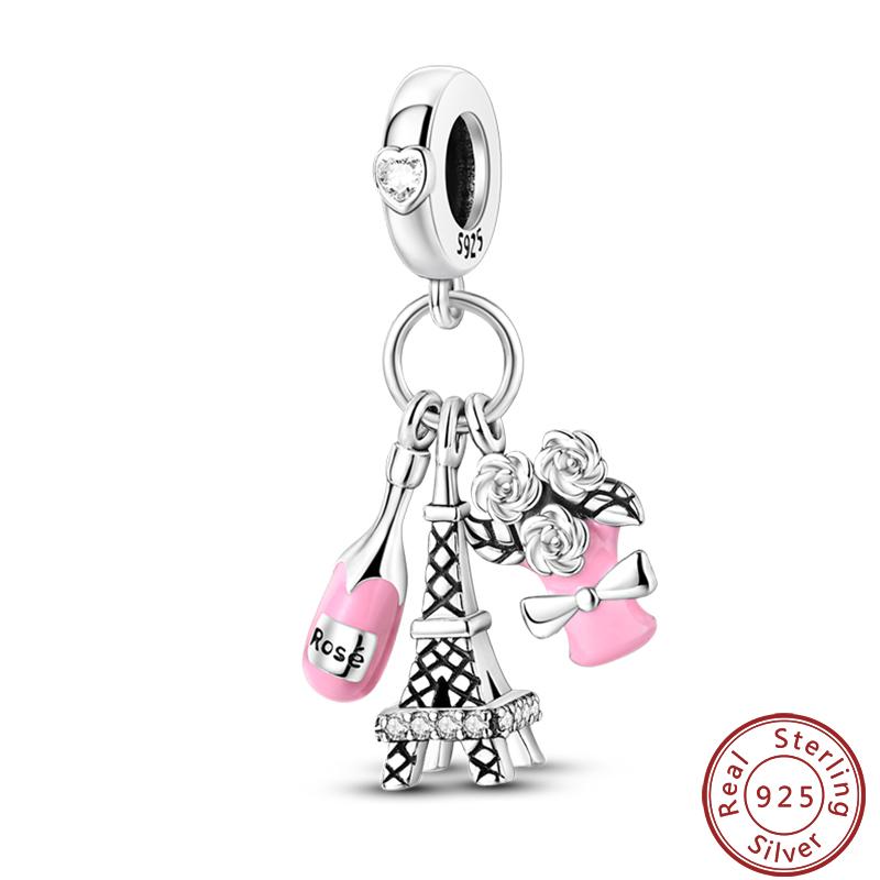 Seria Słynna Architektura Miedziana Wieża Eiffla Łuk Triumfalny Koloseum Charms Koraliki 3mm DIY Tworzenie Drobnej Biżuterii