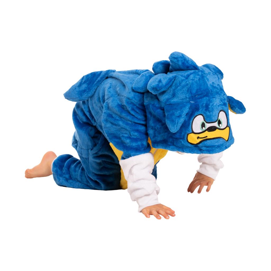 Piżama dla dzieci dziecięca kigurumi onesie kostium sonic niebieski 105-115