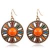 Vintage Ethnic Enamel Drop Oil Round Water Drop Earrings for Women Boho Multilcolor Beads Dangle Earring Female Pendiente Mujer