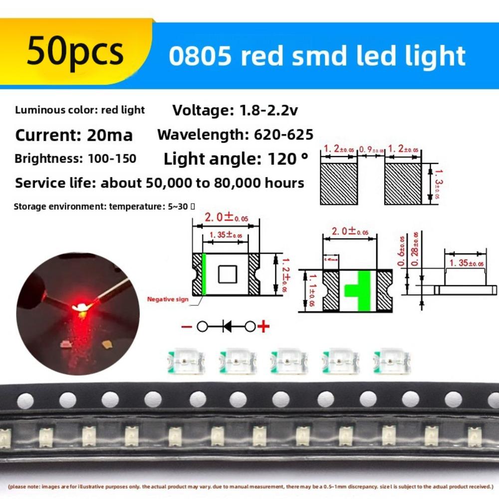 20pcs/50pcs Professional 0805/0603 SMD SMD LED Diode RGB Multi-Color SMT Lamp DIY LED Chip Electronic Projects