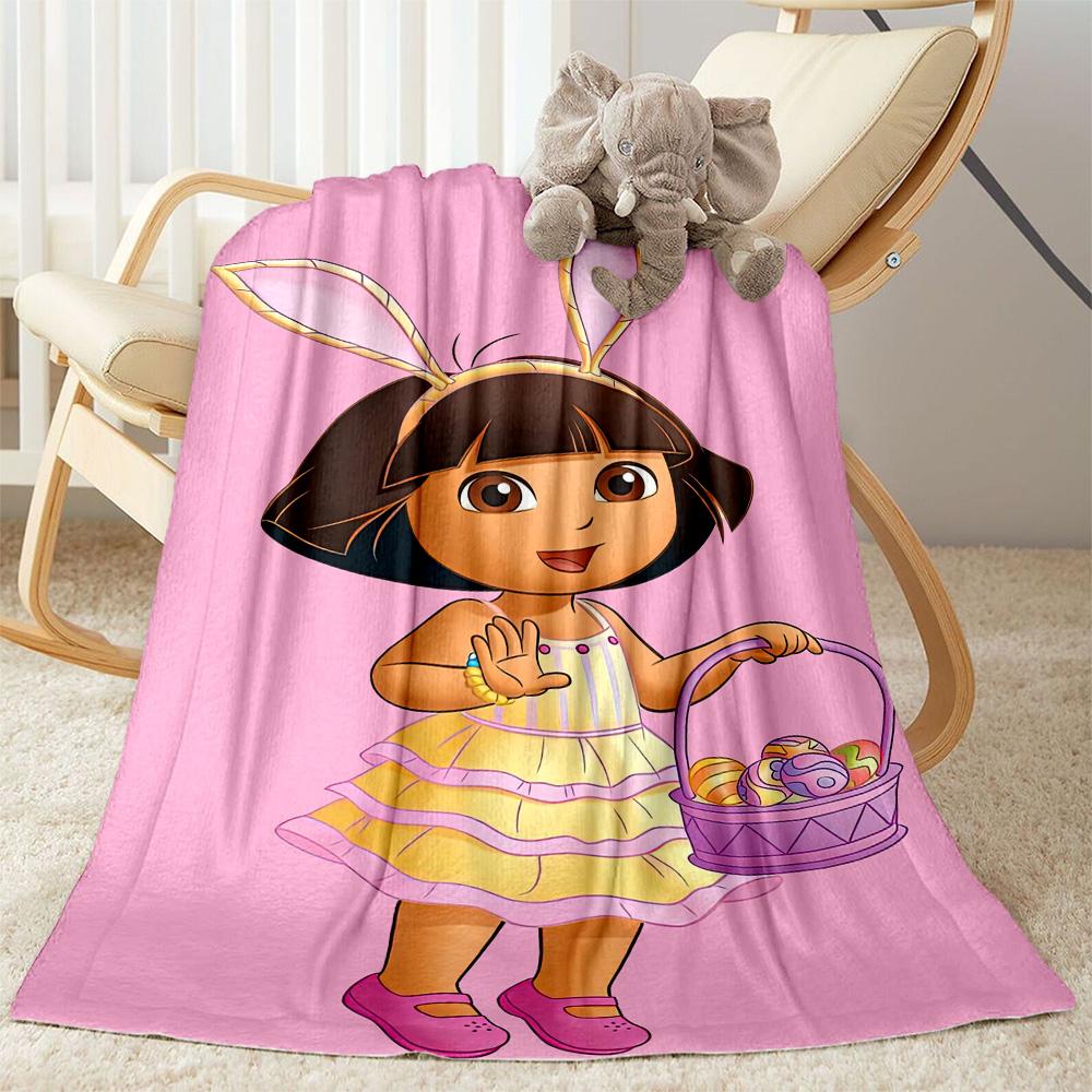 Dora Explorer Blanket Soft & Cozy Suitable for Office Picnics Chair Four Seasons Universal Playful Design Perfect Gift for Relatives and Friends